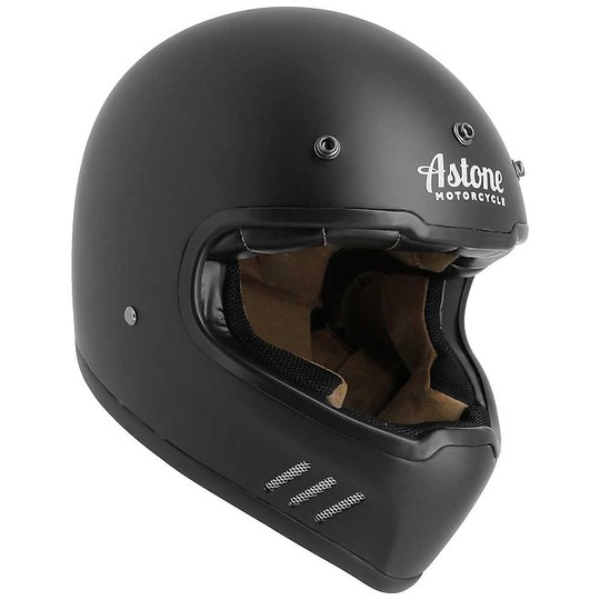 Integral Motorcycle Helmet Custom Astone Super Retro Matt Black