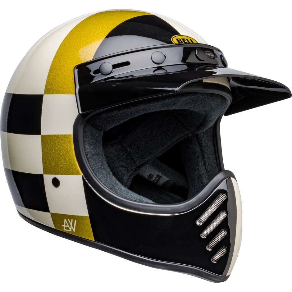 Integral Motorcycle Helmet Custom Bell MOTO-3 ATWLYD ORBIT White Black