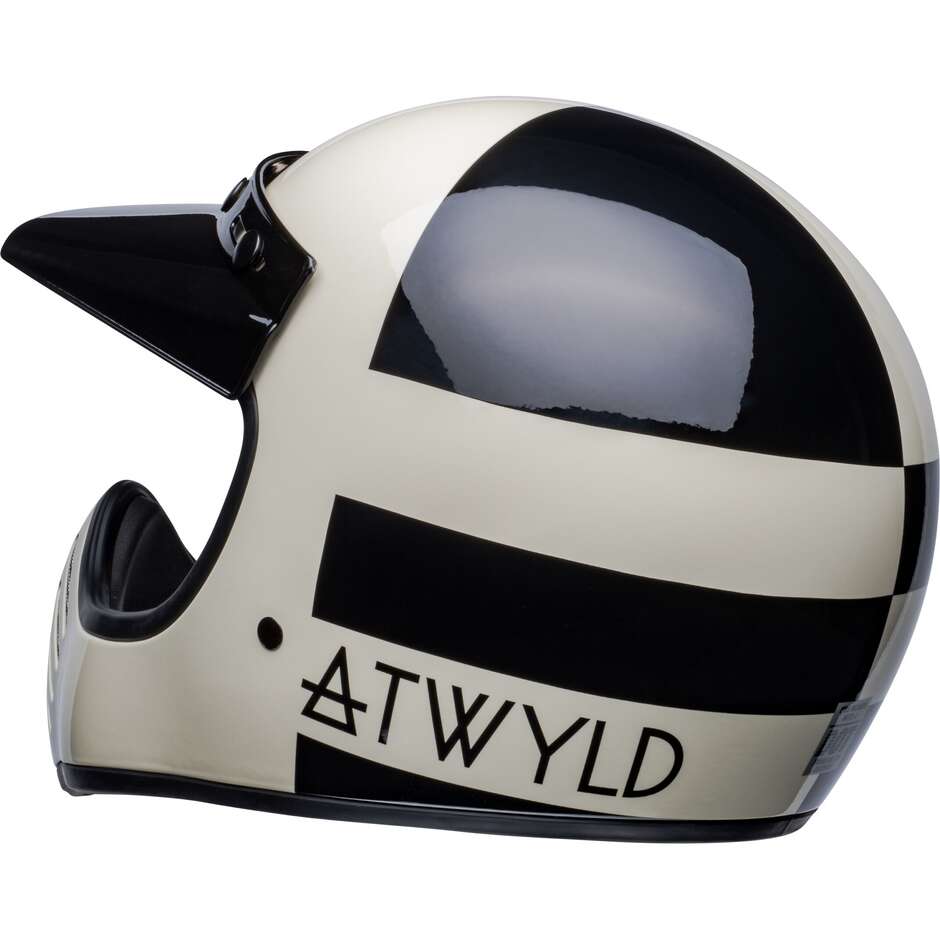 Integral Motorcycle Helmet Custom Bell MOTO-3 ATWLYD ORBIT White Black