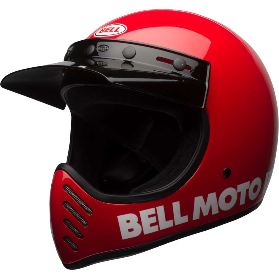 Integral Motorcycle Helmet Custom Bell MOTO-3 CLASSIC Red