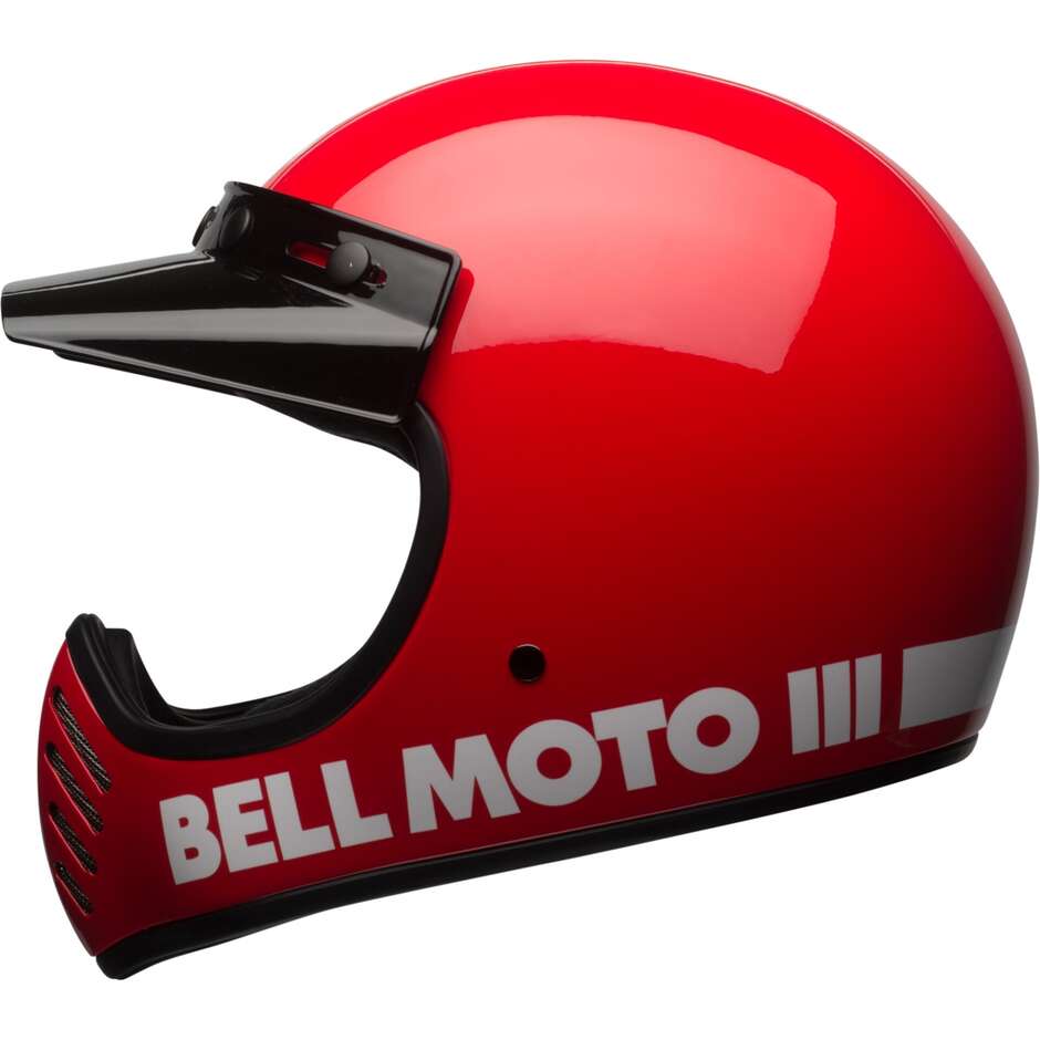 Integral Motorcycle Helmet Custom Bell MOTO-3 CLASSIC Red
