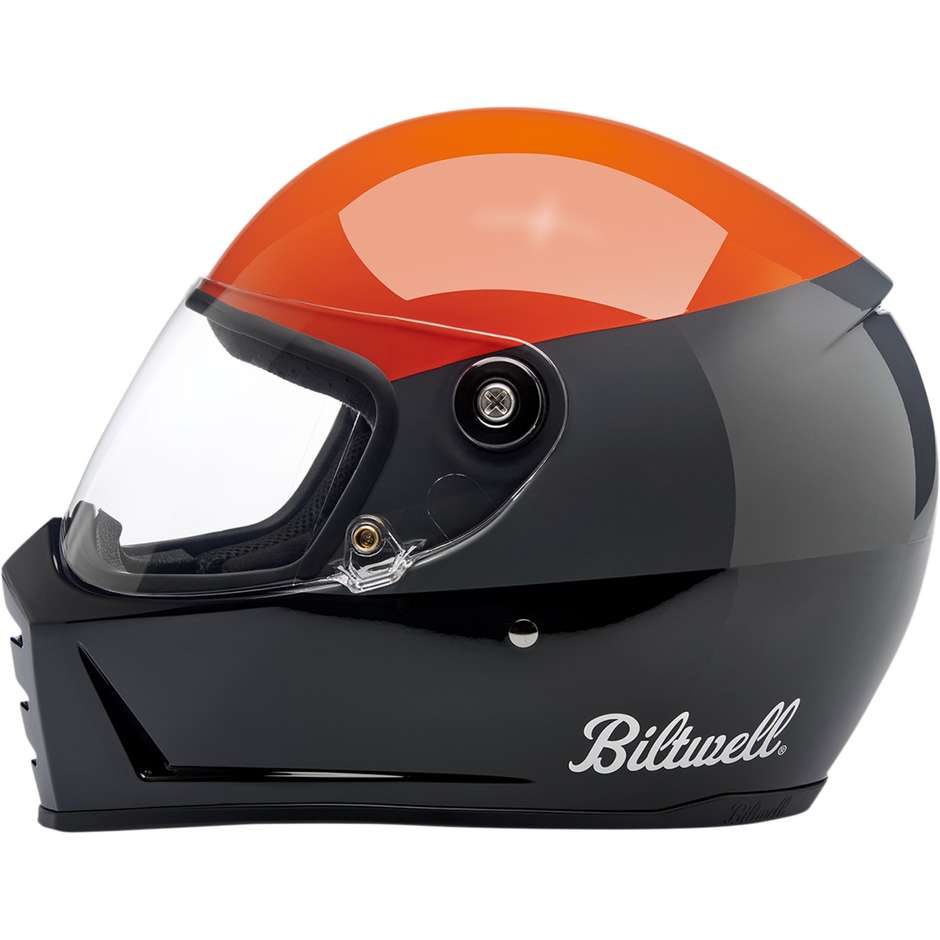 Integral Motorcycle Helmet Custom Biltwell Lane Splitter PODIUM Orange Gray Black
