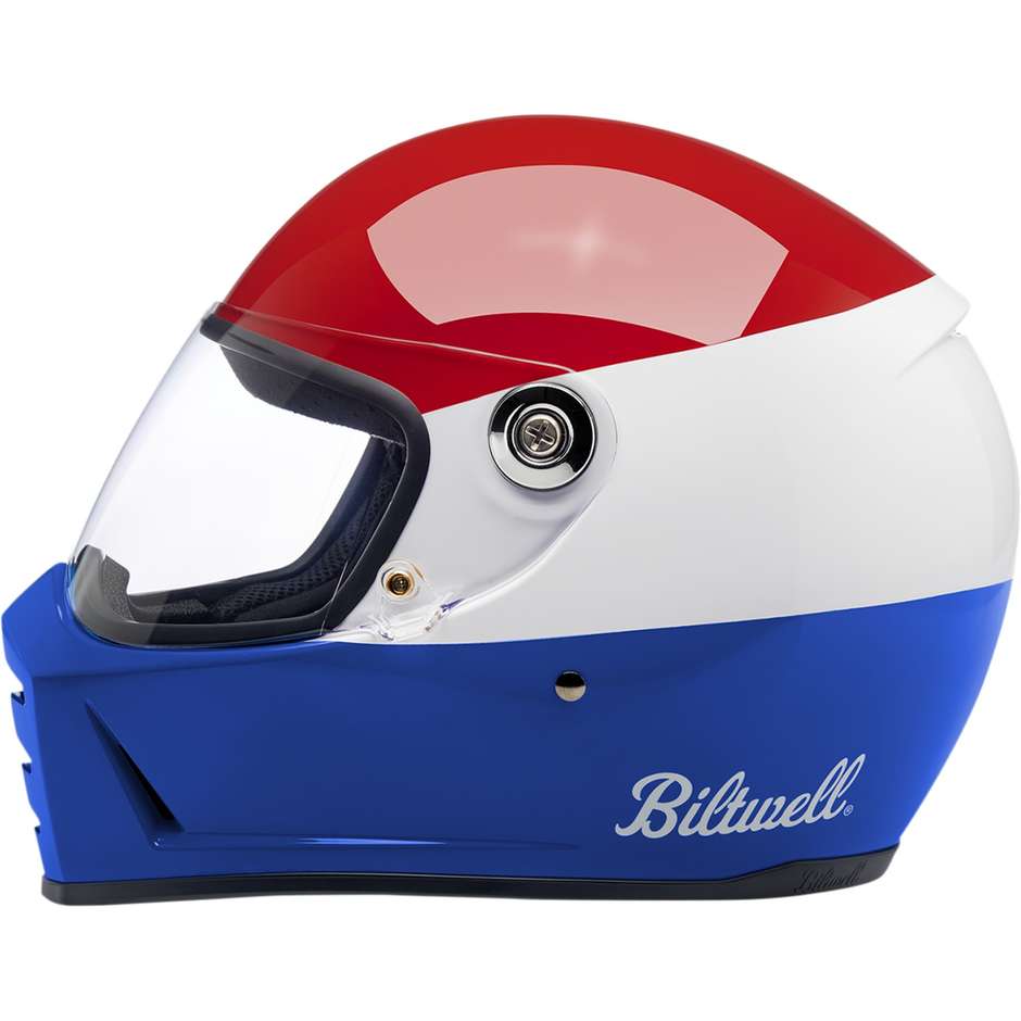 Integral Motorcycle Helmet Custom Biltwell Lane Splitter PODIUM Red White Blue