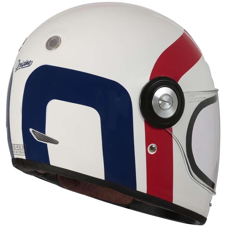 Integral Motorcycle Helmet Custom Origin VEGA GREAT Glossy Red Blue White