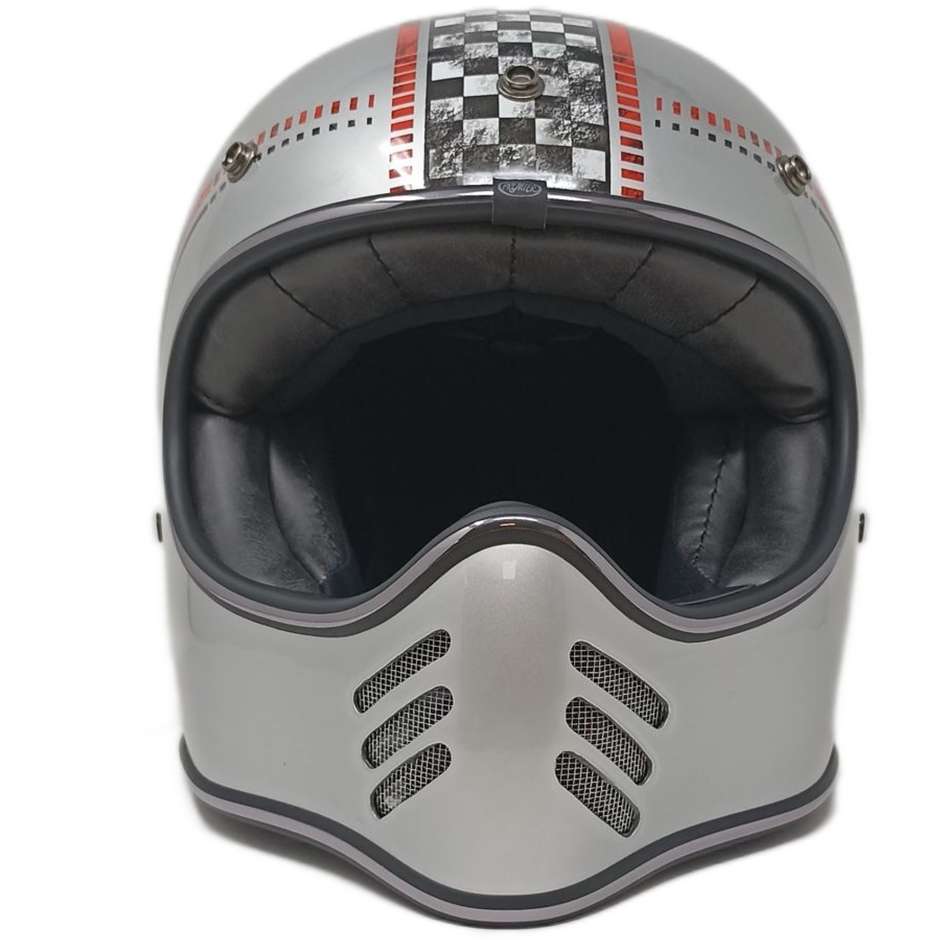 Integral Motorcycle Helmet Custom Premier MX FL CHROMED Silver