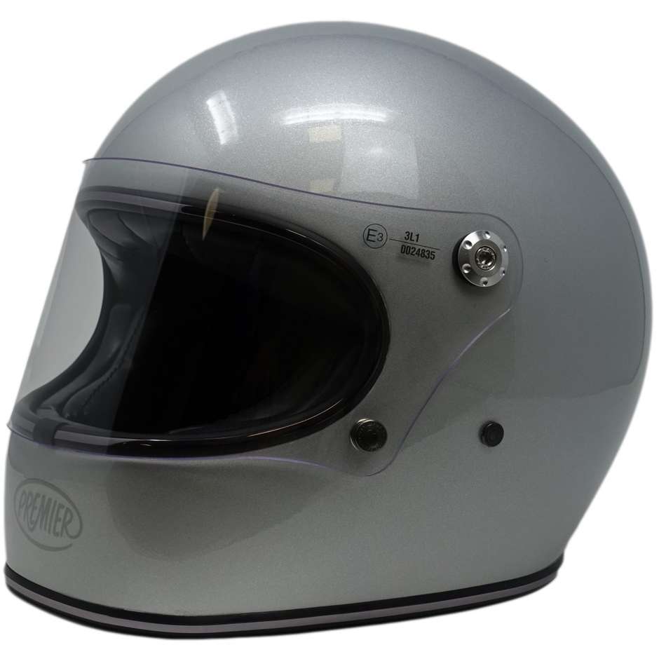 Integral Motorcycle Helmet Custom Premier TROPHY SILVER GLITTER Limited Edition