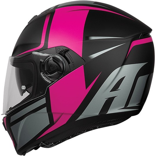 Integral Motorcycle Helmet Double Visor Airoh ST301 WONDER Black Matt Pink