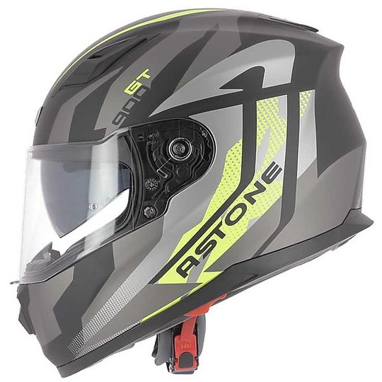 Integral Motorcycle Helmet Double Visor Astone GT 900 ALPHA Gray Yellow