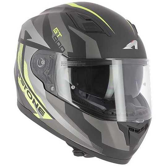 Integral Motorcycle Helmet Double Visor Astone GT 900 ALPHA Gray Yellow