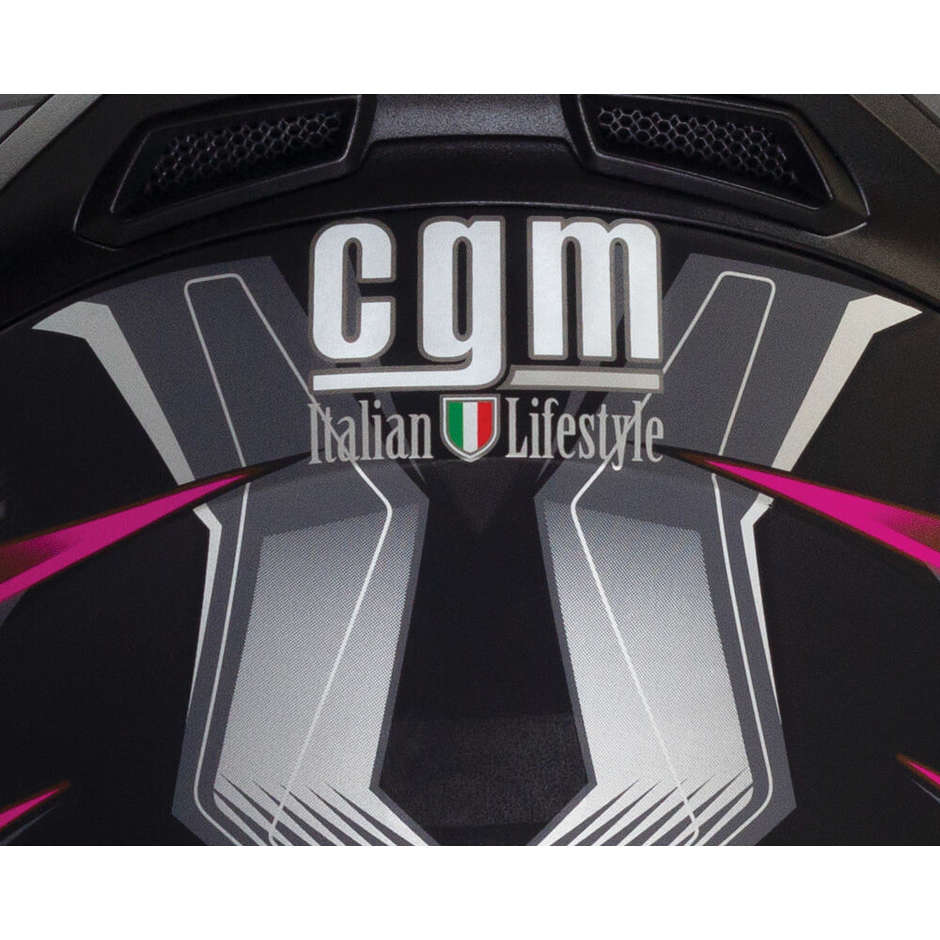 Integral Motorcycle Helmet Double Visor CGM 316G TAMPERE MACH 2 Black Fuchsia Fluo Matt