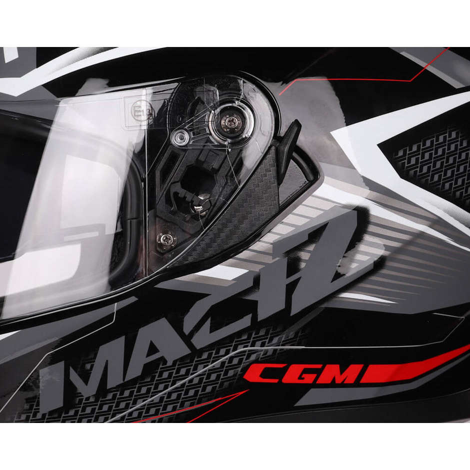 Integral Motorcycle Helmet Double Visor CGM 316G TAMPERE MACH 2 Black Red