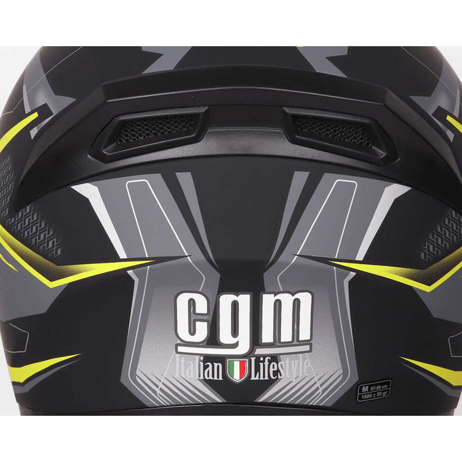 Integral Motorcycle Helmet Double Visor CGM 316G TAMPERE MACH 2 Black Yellow Fluo