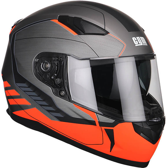 Integral Motorcycle Helmet Double Visor CGM 317G SILVERSTONE Orange Fluo Matt