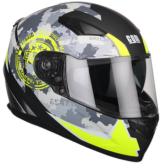 Integral Motorcycle Helmet Double Visor CGM 317S BULLET Yellow Fluo Matt