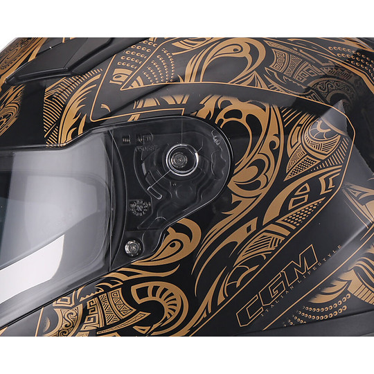 Integral Motorcycle Helmet Double Visor CGM 317X LIVERPOOL GOLD Black Gold