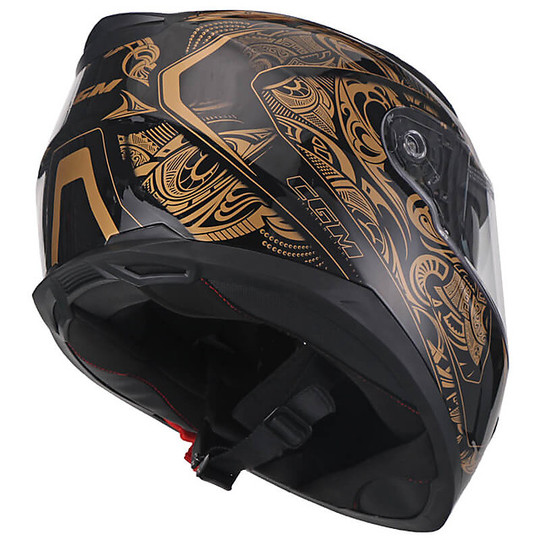 Integral Motorcycle Helmet Double Visor CGM 317X LIVERPOOL GOLD Black Gold
