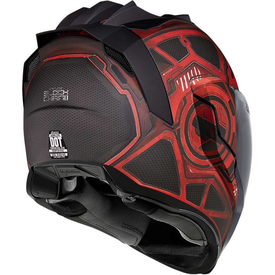 Integral Motorcycle Helmet Double Visor Icon AIRFLITE Blockchan Red