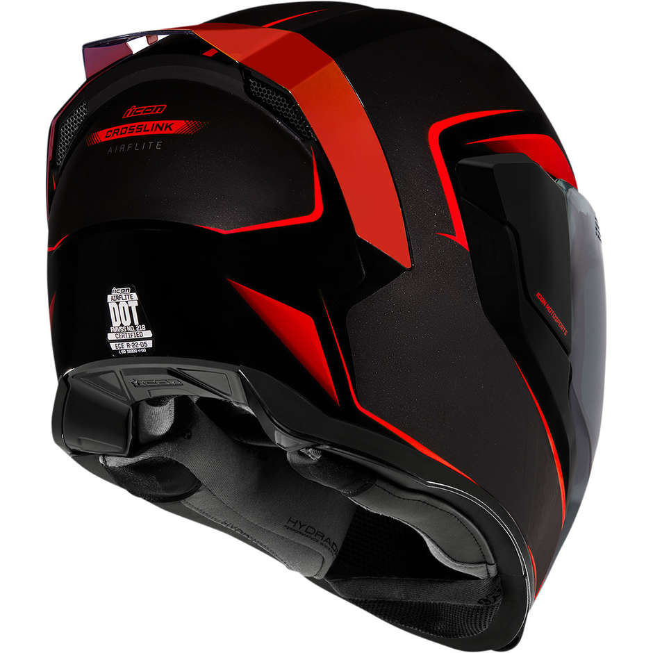 Integral Motorcycle Helmet Double Visor Icon AIRFLITE Crosslink Red