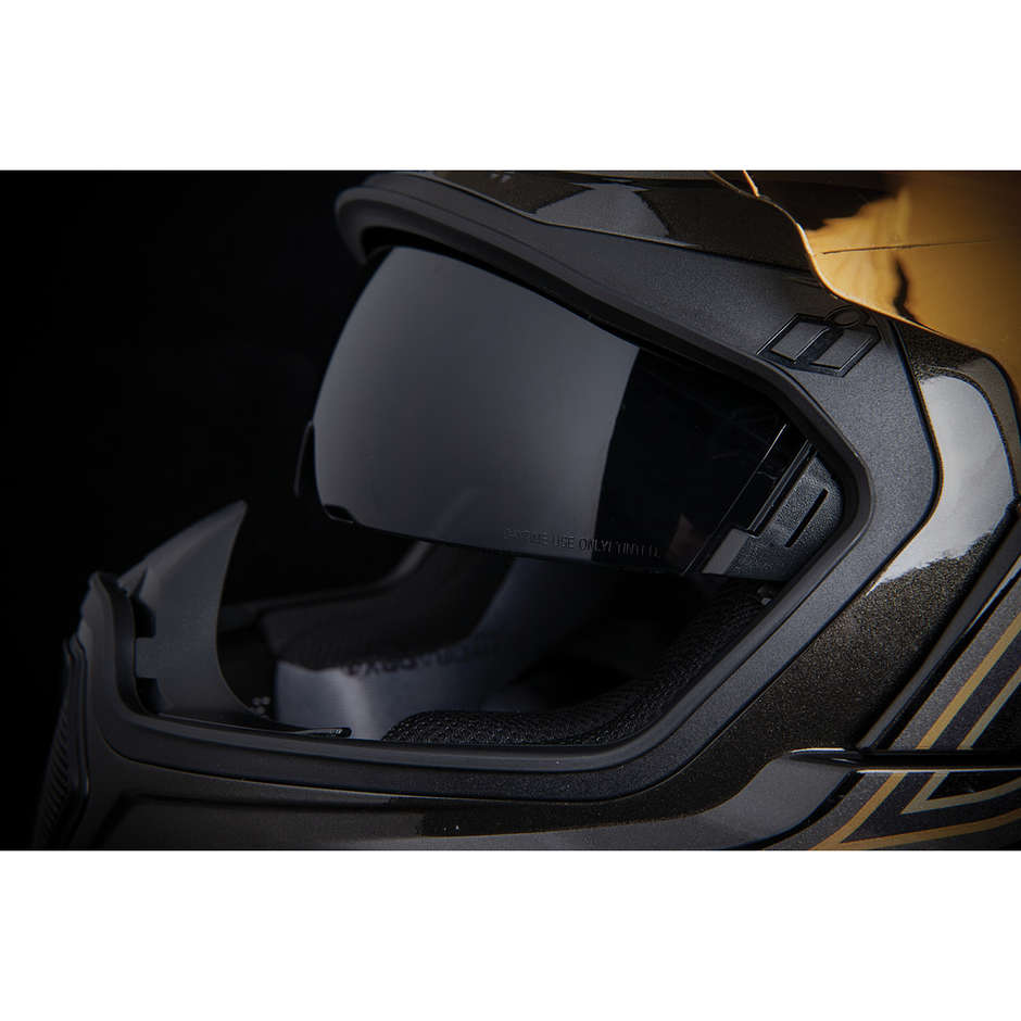 Integral Motorcycle Helmet Double Visor Icon AIRFLITE El Centro Black