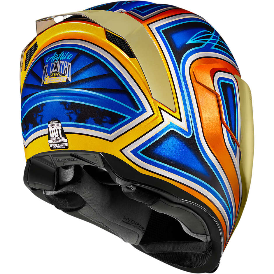 Integral Motorcycle Helmet Double Visor Icon AIRFLITE El Centro Blue