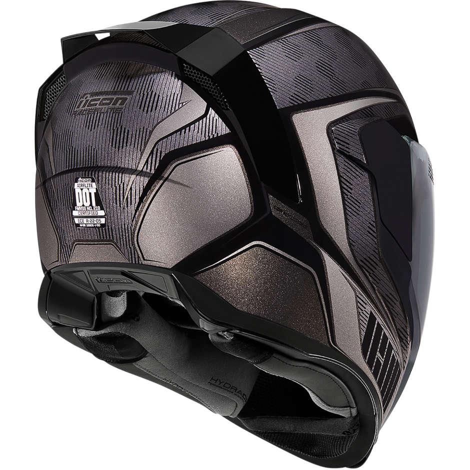Integral Motorcycle Helmet Double Visor Icon AIRFLITE Raceflit Black