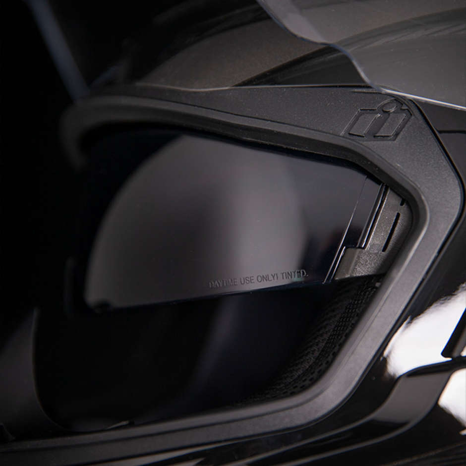 Integral Motorcycle Helmet Double Visor Icon AIRFLITE Raceflit Black