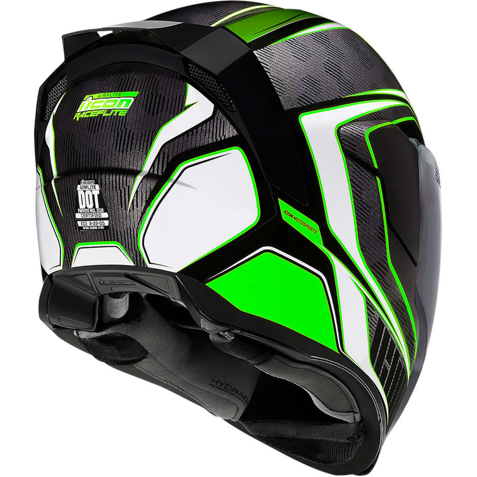 Integral Motorcycle Helmet Double Visor Icon AIRFLITE Raceflit Green