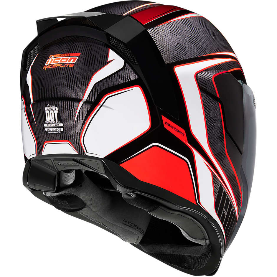 Integral Motorcycle Helmet Double Visor Icon AIRFLITE Raceflit Red