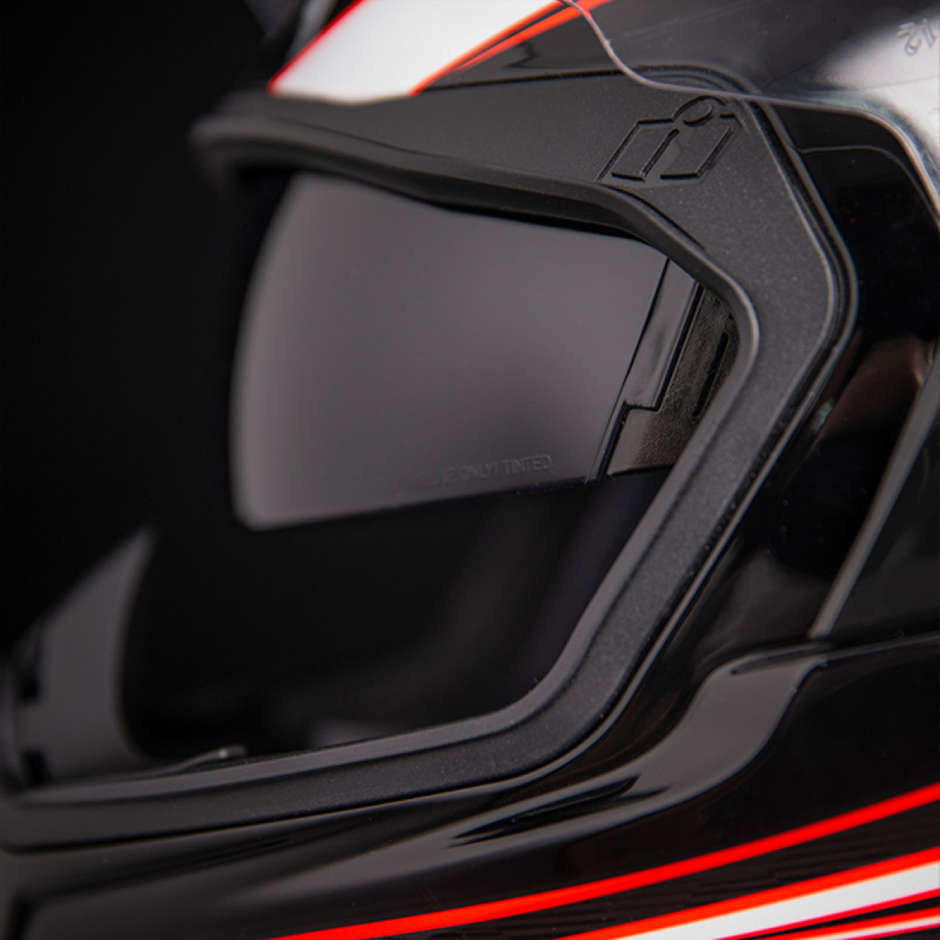 Integral Motorcycle Helmet Double Visor Icon AIRFLITE Raceflit Red