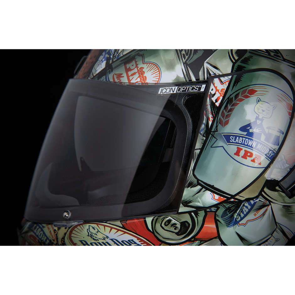 Integral Motorcycle Helmet Double Visor Icon AIRFORM Buck Fever