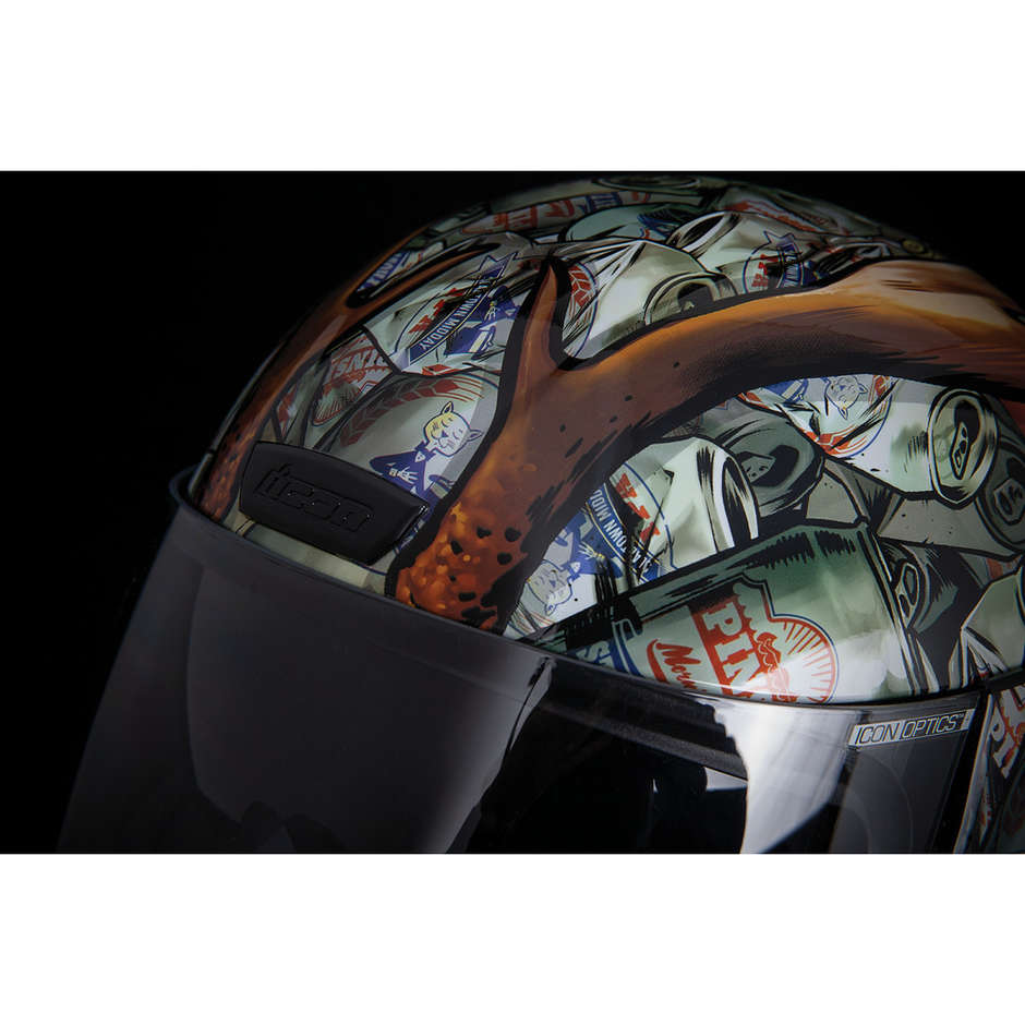Integral Motorcycle Helmet Double Visor Icon AIRFORM Buck Fever
