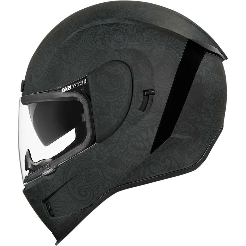 Integral Motorcycle Helmet Double Visor Icon AIRFORM Chantilly Black