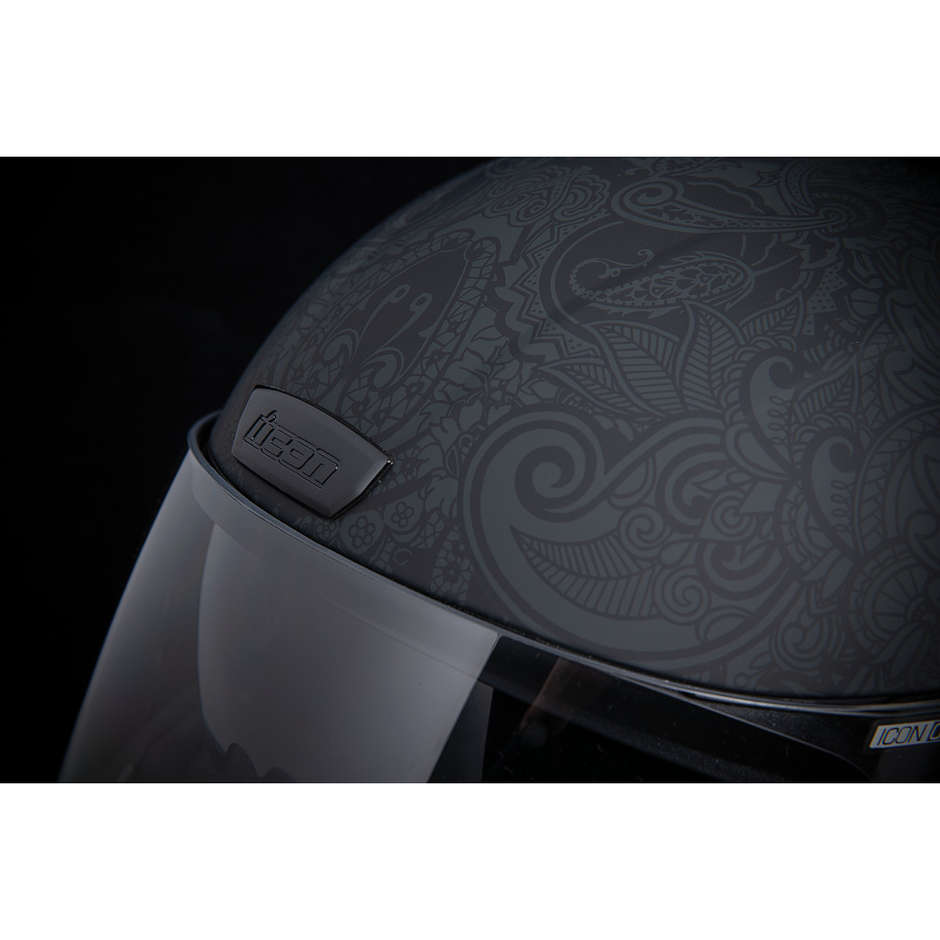 Integral Motorcycle Helmet Double Visor Icon AIRFORM Chantilly Black