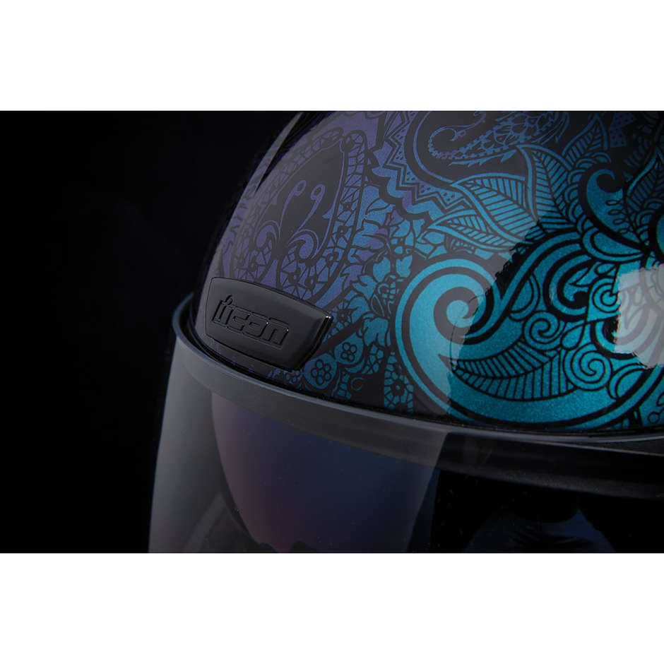 Integral Motorcycle Helmet Double Visor Icon AIRFORM Chantilly Opal Blue