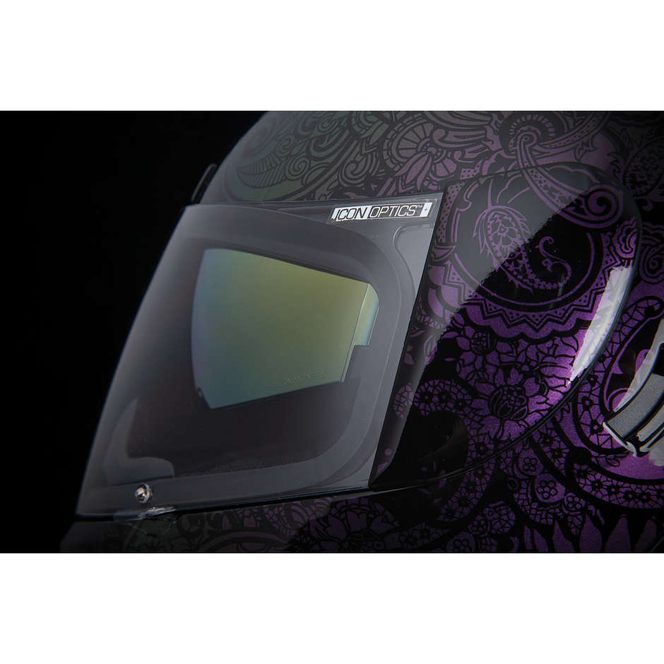 Integral Motorcycle Helmet Double Visor Icon AIRFORM Chantilly Opal Purple