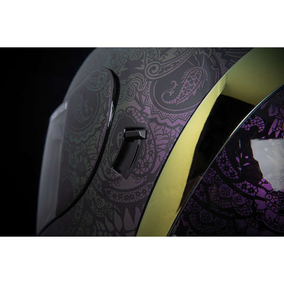 Integral Motorcycle Helmet Double Visor Icon AIRFORM Chantilly Opal Purple