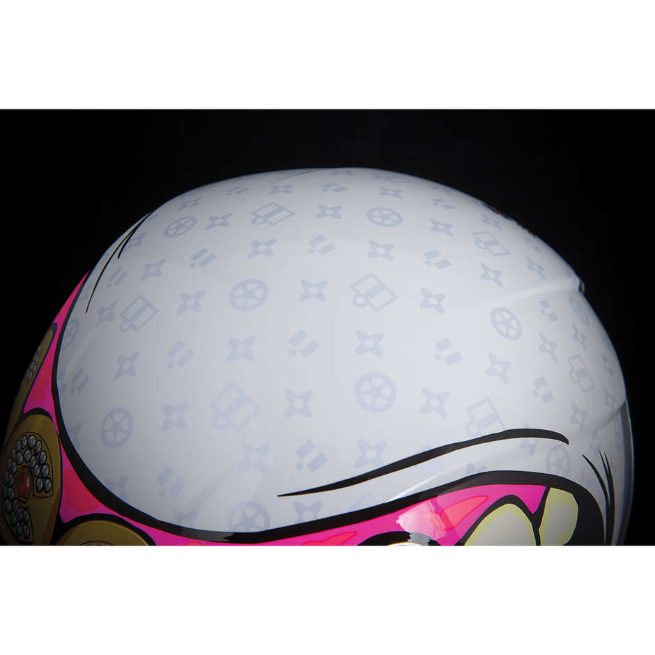 Integral Motorcycle Helmet Double Visor Icon AIRFORM Grillz White