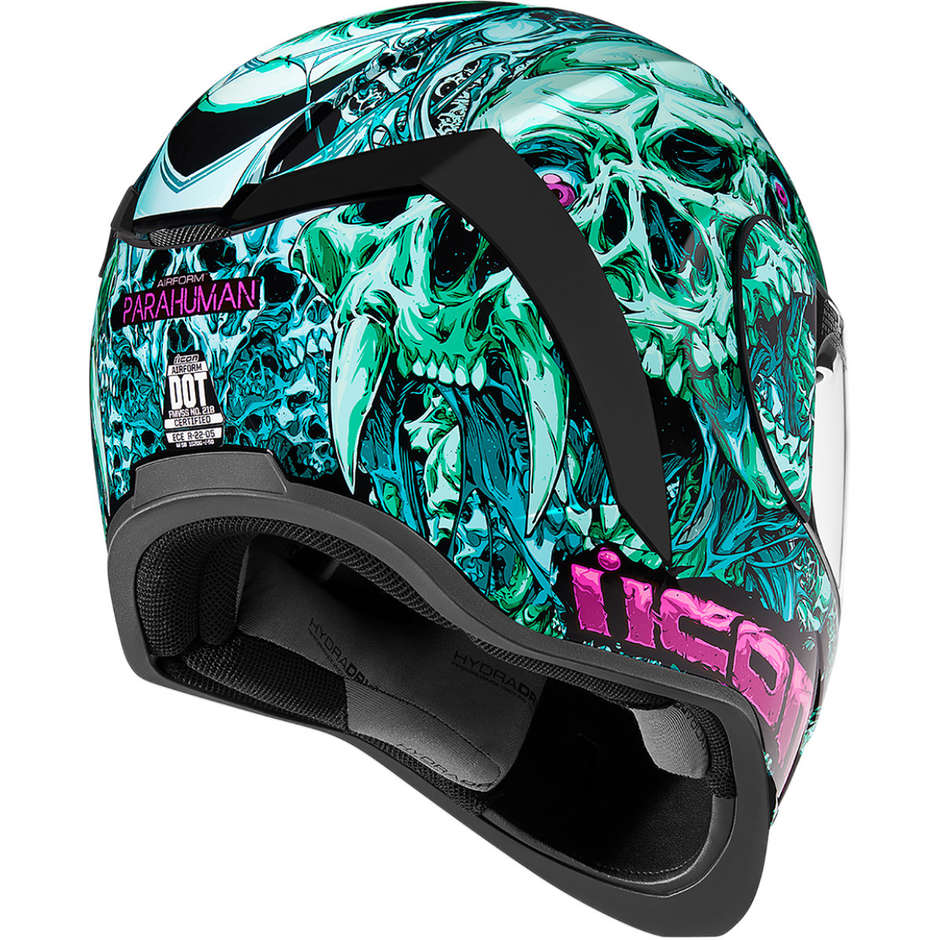 Integral Motorcycle Helmet Double Visor Icon AIRFORM Parahuman Blue