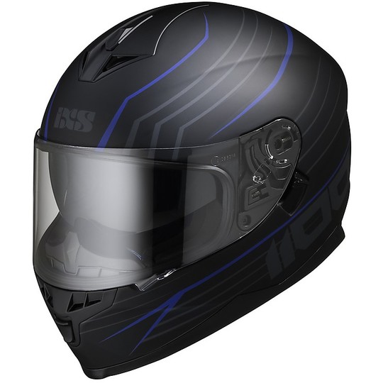 Integral Motorcycle Helmet Double Visor Ixs 1100 2.1 Matt Black Blue