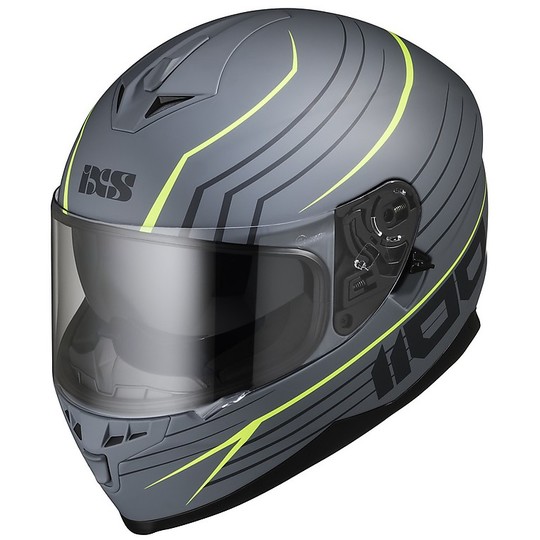 Integral Motorcycle Helmet Double Visor Ixs 1100 2.1 Matt Gray Neon Yellow