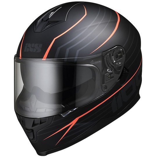 Integral Motorcycle Helmet Double Visor Ixs 1100 2.1 Matte Black Neon Red