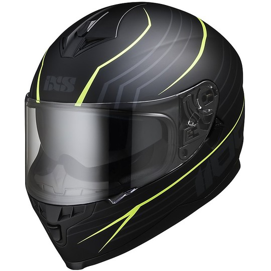 Integral Motorcycle Helmet Double Visor Ixs 1100 2.1 Matte Black Neon Yellow