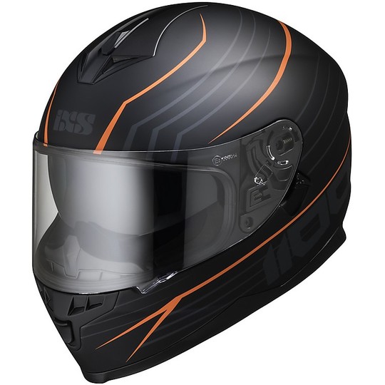 Integral Motorcycle Helmet Double Visor Ixs 1100 2.1 Matte Black Orange