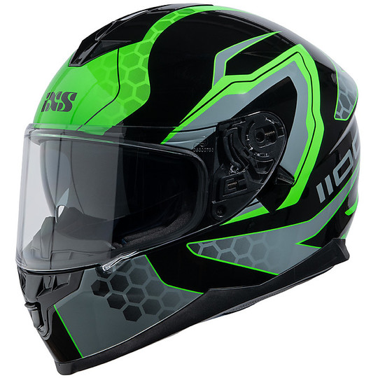 Integral Motorcycle Helmet Double Visor Ixs 1100 2.2 Black Green