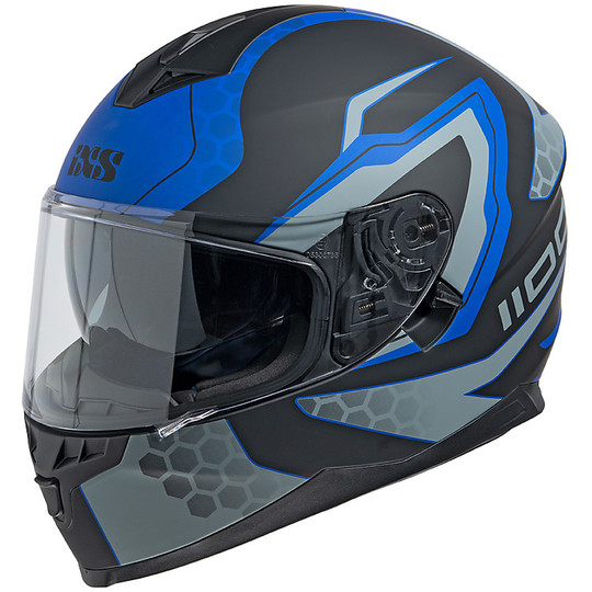 Integral Motorcycle Helmet Double Visor Ixs 1100 2.2 Matt Black Blue
