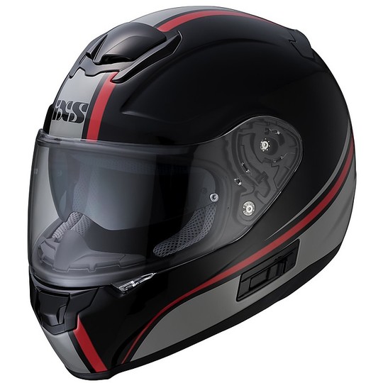 Integral Motorcycle Helmet Double Visor Ixs 215 2.1 Black Gray Red