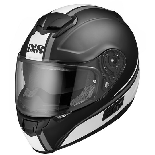 Integral Motorcycle Helmet Double Visor Ixs 215 2.1 Matt Black White Gray