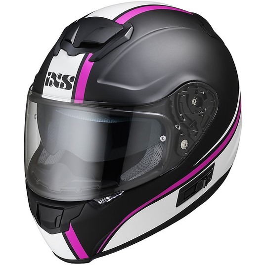 Integral Motorcycle Helmet Double Visor Ixs 215 2.1 Matt Black White Purple