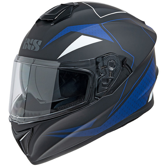 Integral Motorcycle Helmet Double Visor Ixs 216 2.0 Black Matt Blue