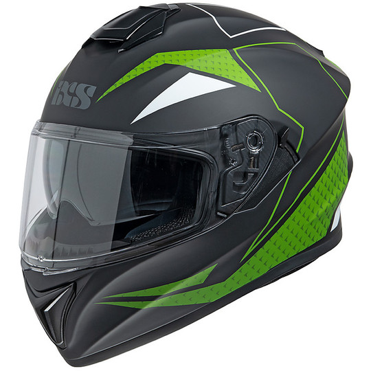 Integral Motorcycle Helmet Double Visor Ixs 216 2.0 Black Matt Green